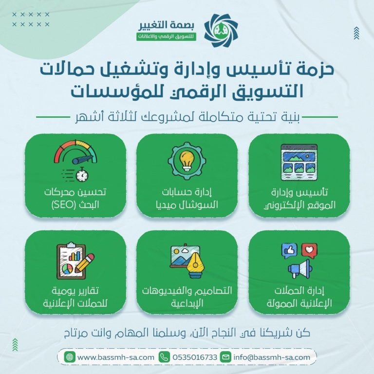 الباقة التاسيسية للتسويق الرقمي والالكتروني للانشطة التجارية