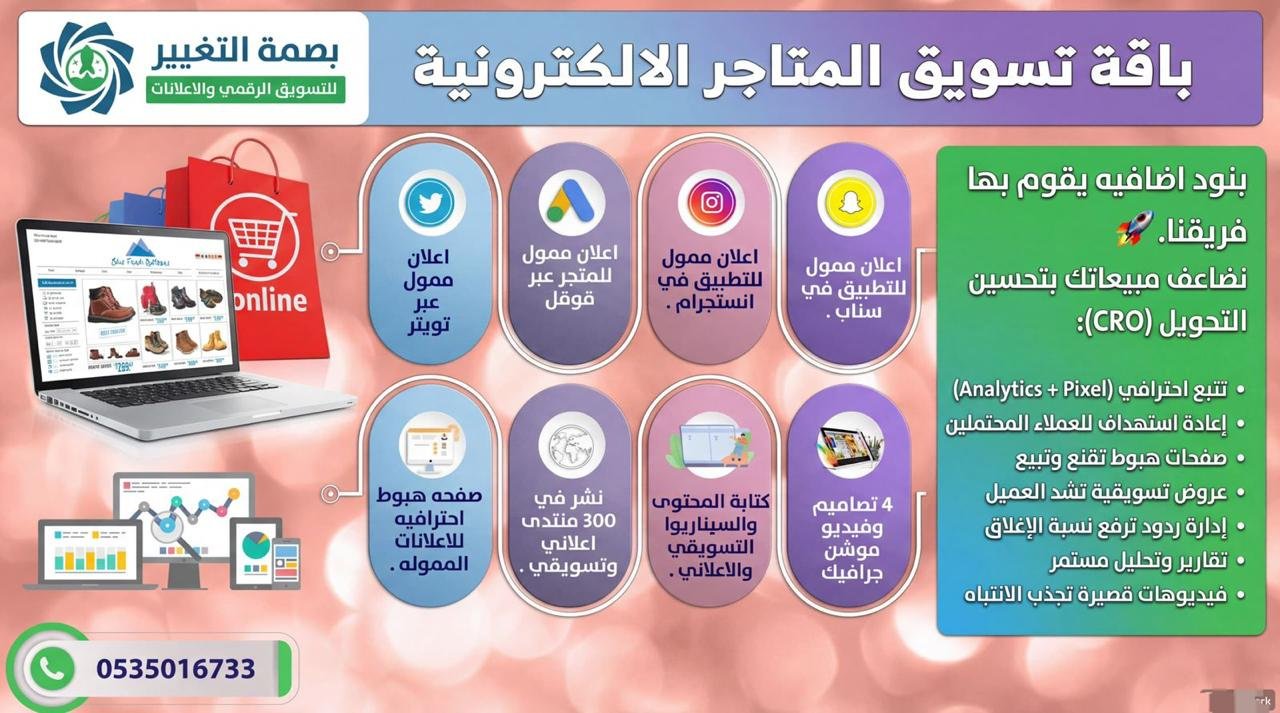 نمّي مبيعات متجرك الإلكتروني مع باقة التسويق الشاملة