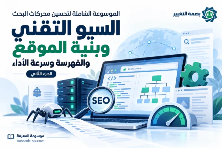 الموسوعة الشاملة لتحسين محركات البحث SEO — الجزء الثاني: السيو التقني وبنية الموقع والفهرسة وسرعة الأداء — بصمة التغيير